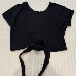 Lululemon Ballet Black Wrap Crop Top